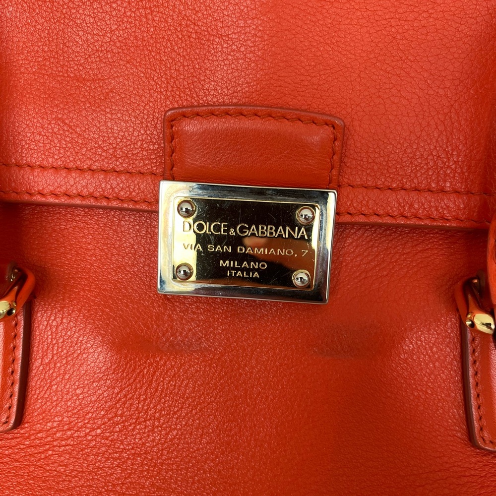Dolce & Gabbana Orange Leather Shoulder Bag